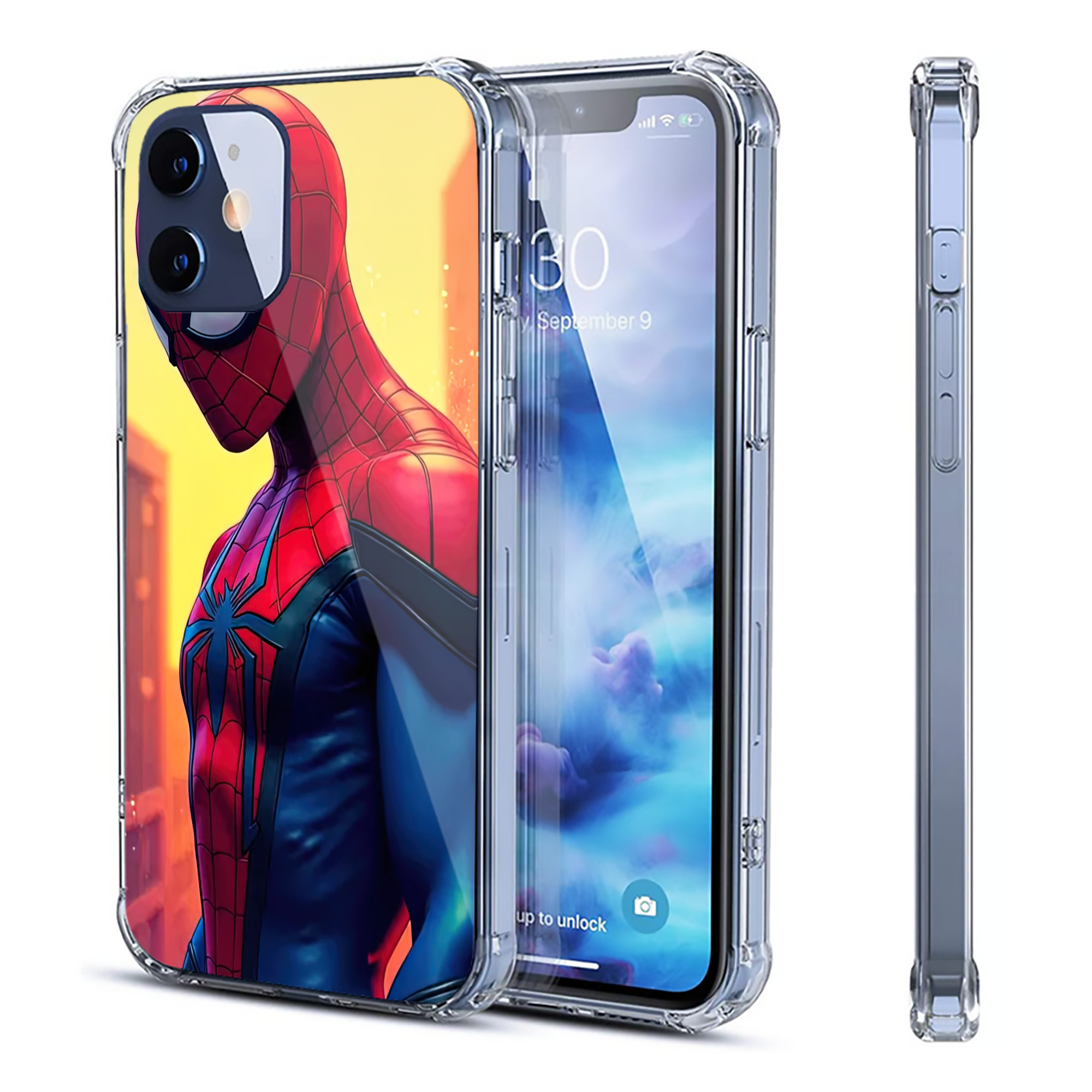 （画像用） Spider Man スパイダーマン 【iPhone 12シリーズ対応】透明スマホケース（クリアソフトケース）